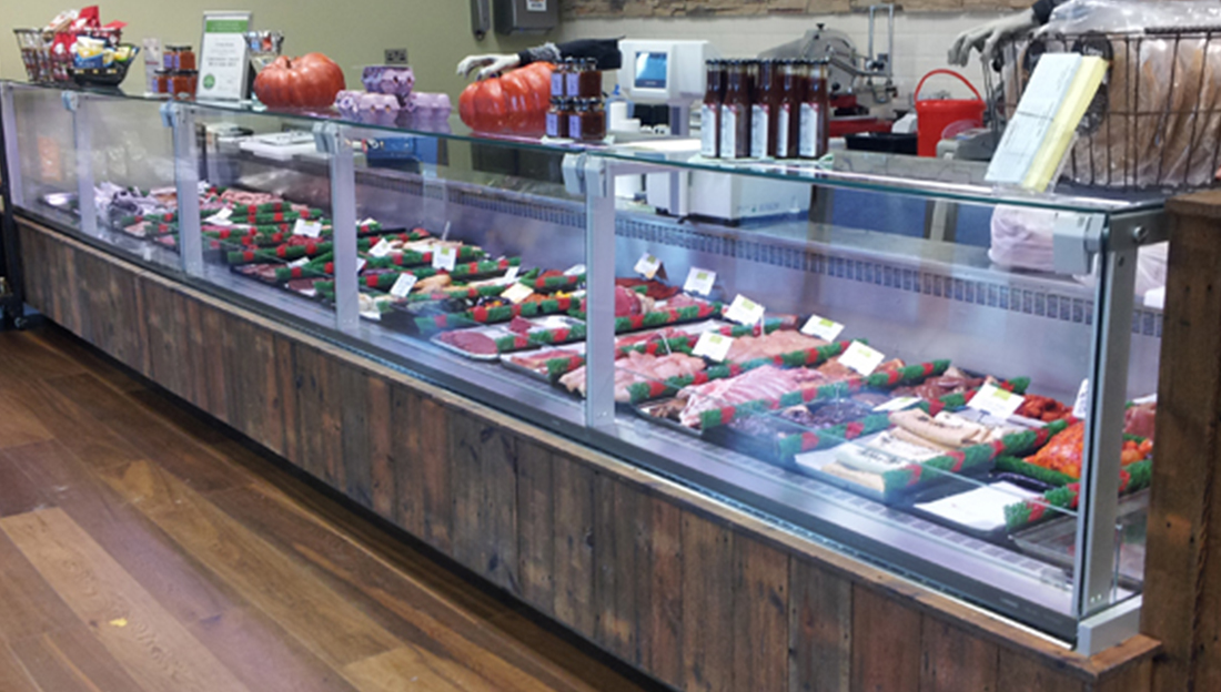 Channeled Display Cases for Butcher Shop